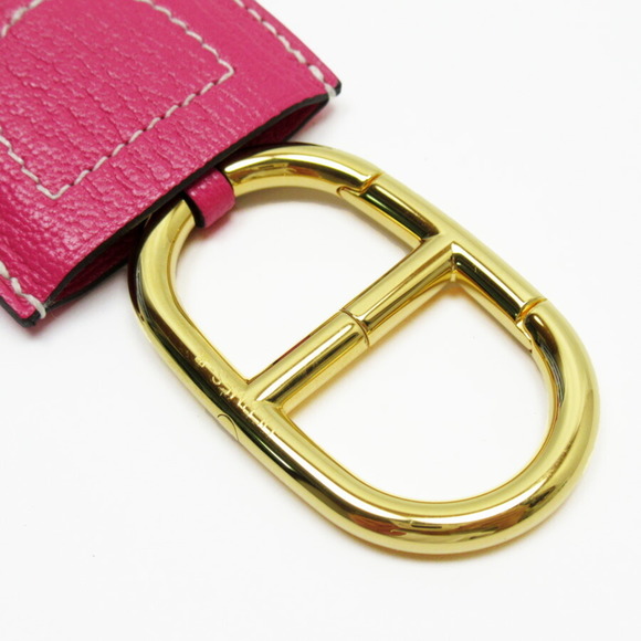Hermes Key Ring Charm in the Loop Rose Tillian Chevre Misor - Picture 3 of 5